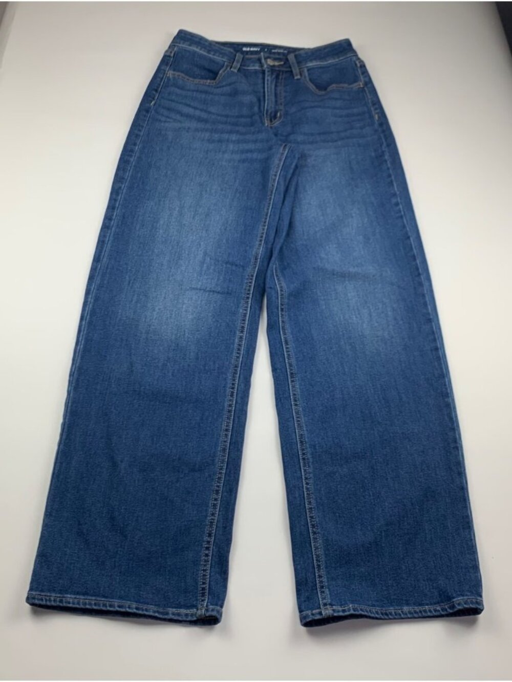 Old Navy New Moon Blue Denim WOW High Rise Wide Leg Jeans 2